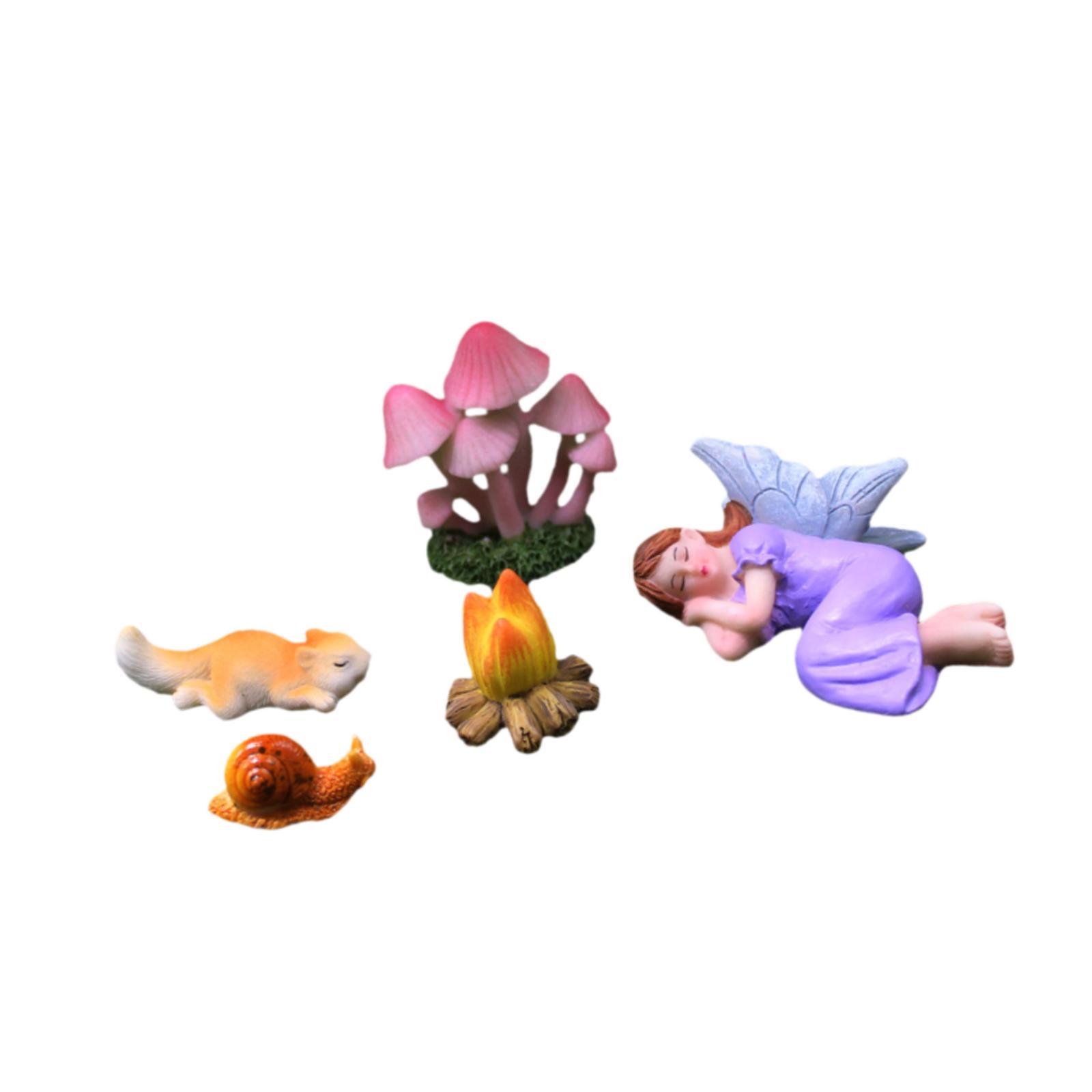 Plant Aquarium Pot - 5 Pieces Miniature Figurines Small Fairy