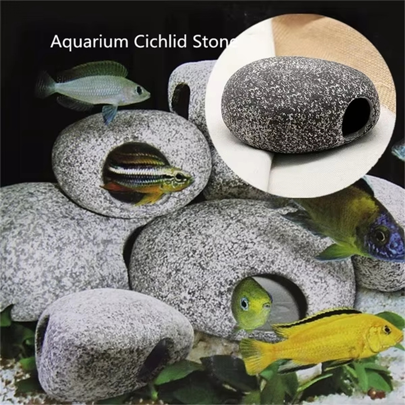 Aquarium Moss - 1/2Pcs Aquarium Cichlid Stone Ceramics Rock