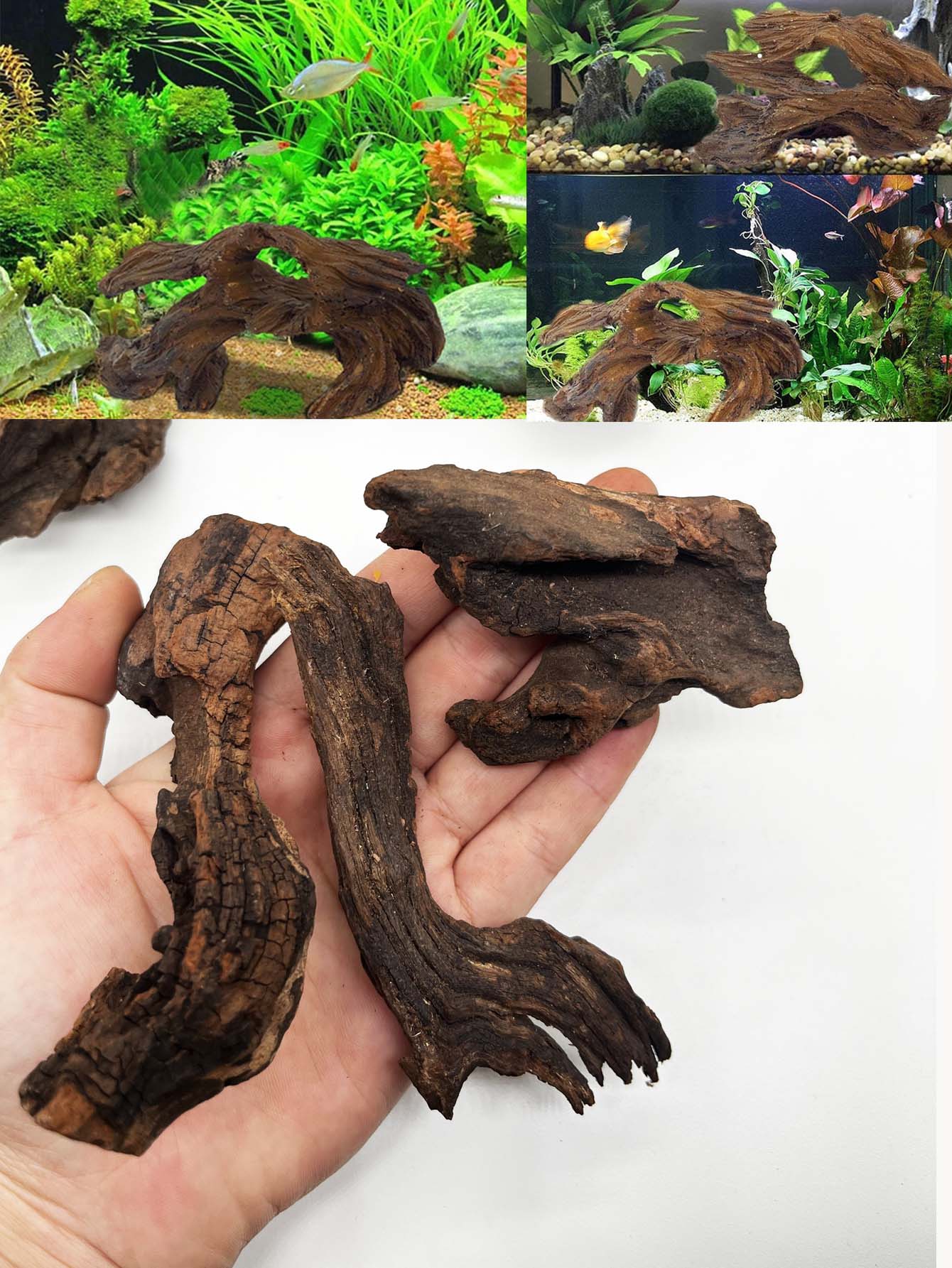 3PCS ﻿Natural-Look Driftwood S - Aquarium Plant Substrate 评论和价格