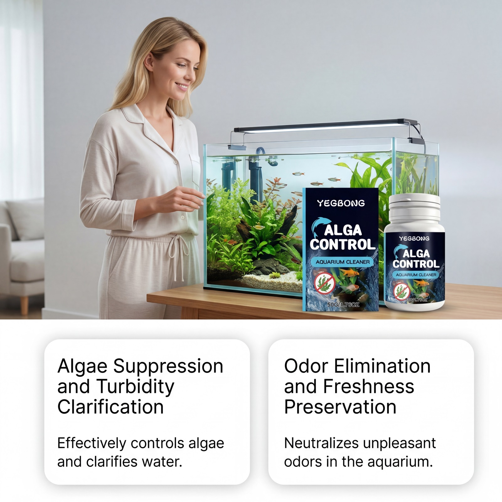 50g Aquarium Cleaner Powder Fi - Planted Aquarium Algae Control 评论和价格