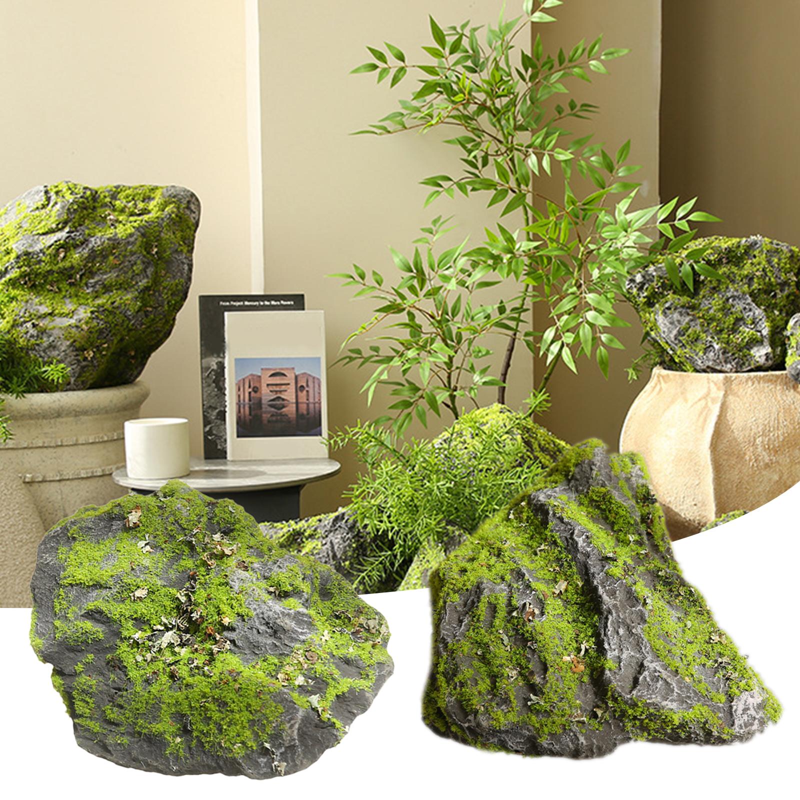 Fake Moss Stone Realistic Gree - Plant Aquarium Pot 评论和价格