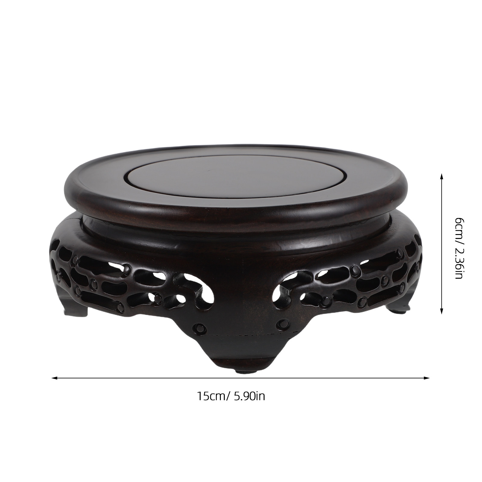 Wooden Vase Display Stand Roun - Aquarium Plant Holder 评论和价格