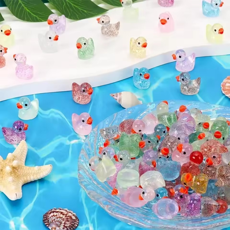 ~ Miniature Resin Duck with Pu - Plant Aquarium Pot 评论和价格