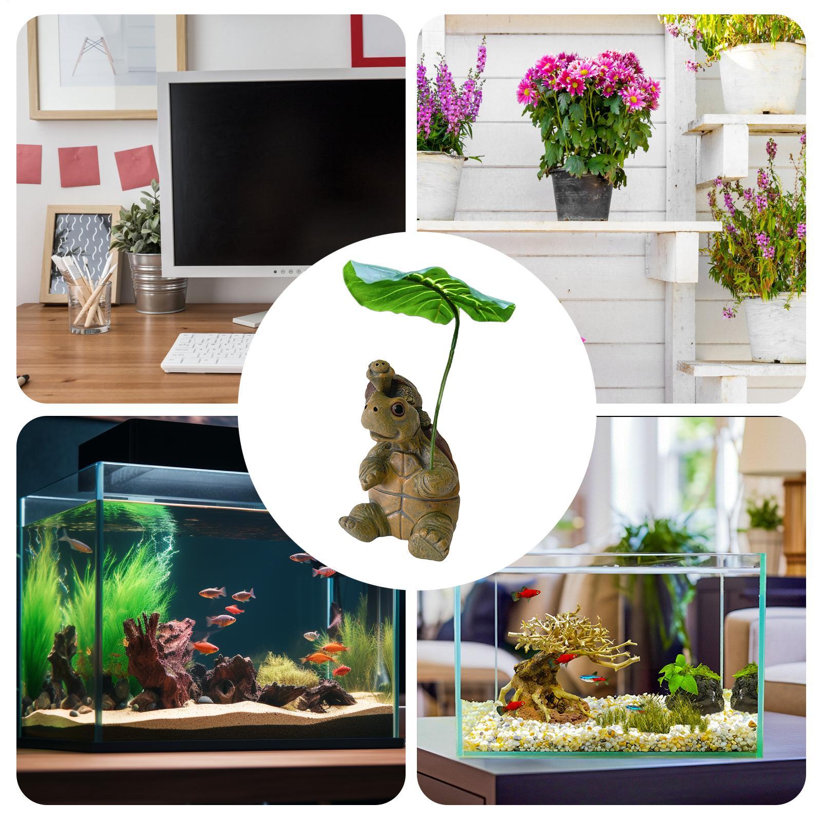 Turtle Figurine Fish Tank Deco - Plant Aquarium Pot 评论和价格